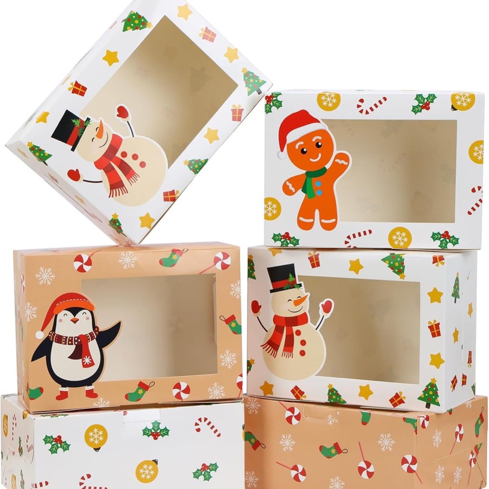 SUPERLELE 18pcs Christmas Bakery Boxes with Window 8.3x5.9x3.7in
Gift Wrapping